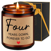 4 Year Anniversary Candle Gifts For Him Her Husband Wife Boyfriend Girlfriend, 4Th Anniversary Couples Gifts Ideas, 4Th Wedding Anniv. Happy Presents For Couple, Happy Fourth Year Anniv.