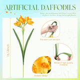 30 Pieces Artificial Daffodils Flowers 16.4 Inches Narcissus Spring Flower Faux Flowers For Home Decor Indoor Decorative Flowers Artificial Flowers For Home Garden Wedding Party (Yellow)