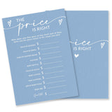 The Price Is Right Baby Shower Game Kit - Minimalism Blue - 30 Double-Sided Fill In Game Cards For Baby Boys And Girls, Gender Reveal Party Favor, Decorations & Supplies - C11
