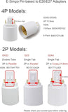 GX24Q to E26 E27 Light Socket Adapter 6 Pack 4 Pin CFL Converter Medium Edison Base UL Compatible