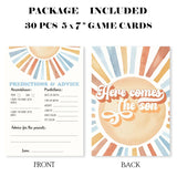 Sunshine Fill In Baby Shower Game Cards - Here Comes The Son - Baby Prediction & Advice Game For Boys - Baby Announcement Gender Reveal Baby Shower Party Activities For New Parents To Be - A01