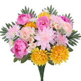 Yellow Flowers Bouquet 11 Stems Artificial Tiger Lilies Mixed Faux Morning Glory Calla Lily; Fake Flowers Spring Decorative Flowers Floral Arrangement For Home Wedding Table Centerpiece