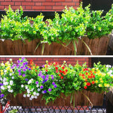 12 Pcs Artificial Flowers Uv Resistant Outdoor Fake Plants And Greenery Springs Artificial Boxwood For Bridal Party Wedding Bouquet For Greenery Shrubs Plants Home Garden (Green)
