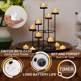 Flameless Tealights Candles With Timer,6 Hours On And 18 Hours Off In 24 Hours Cycle Automatically,Pack Of 12 Battery Operated Led Tea Lights Flickering Votive Candles Timer Warm Yellow Light
