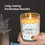 Set Of 3 Long-Lasting Money Financial Freedom Smudge Candles - 10.5 Oz - 42-Hour Burn - Made With Soy Wax And Sage Herbs - Candle For House Energy Cleansing & Manifestation