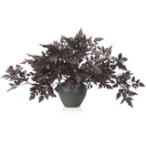 6 Pack 36 Inches Artificial Cimicifuga Plant Leaf Spray Faux Plum Cimicifuga Ramosa Leaf Branch Faux Fall Spray Silk Plants For Home Vase Wedding Garden Farmhouse Table Mantel Decor