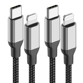 2 Pack 3FT USB C to Lightning Cable MFi Certified Fast Charging Nylon Braided Cord