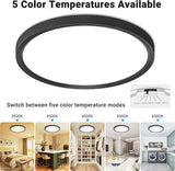 2 Pack 12 Inch Black LED Ceiling Lights 24W 5CCT Flush Mount Fixtures