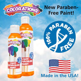 Paraben-Free Liquid Watercolor Paint Tropical Colors, 8 Oz. Bottles - Set Of 8, Non-Toxic And Made In The Usa