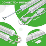 8 Pack 4FT LED Shop Lights 50W 7500LM 6000K Linkable Garage Warehouse Fixtures