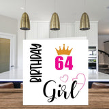 64Th Birthday Card For Women - Birthday Girl - Happy Birthday Cards For 64 Year Old Woman Grandma Nanny Step Mom Aunt Sister, 5.7 X 5.7 Inch Sixty-Four Sixty-Fourth Bday Greeting Cards Gift