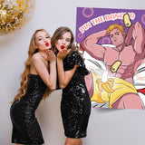Bridal Shower Games Bachelorette Party Games - Pin The Banana On The Hunk Wedding Birthday Girls Nights Activities Engagement Travel Road Trip Plays For 24 Players 2 Eyemasks