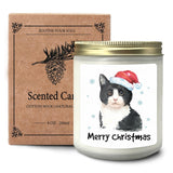 Tuxedo Cat Christmas Cedar Scented Candles - Cat Lover Gifts For Women, Girls, Mom, Lady - Merry Christmas