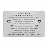 Mom Gifts Mom Cards - Mom Wallet Card For Christmas Valentines, Mothers Day Present - Meaningful Mother Gifts