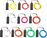 15 Pack 16FT EL Wire Neon Lights Battery Powered Cuttable Glow Wire for Halloween Party