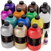 14 Colors Large Bulk Acrylic Pour Paint Set (33.8 Oz,1000 Ml) Premixed High Flow Art Pouring Paint Supplies Kit With Silicone Pour Oil, Gloves For Beginner Cell Creation Flow Diy, Ready To Pour