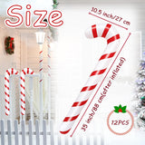 12 Pcs Inflatable Candy Canes For Christmas Decorations,Large Candy Sticks With Red And White Stripes,Candy Canes Balloo