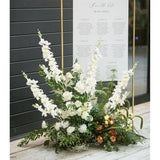 6 Pcs White Delphinium Artificial Flowers Larkspur Artificial Flowers, 33.5 In Fake Flowers Bulk Silk Flowers With Stems Real Look For Home Garden Wedding Arrangement Decor(White)