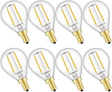 8 Pack 2W Dimmable LED G14 Candelabra Globe Bulbs 2700K Warm White
