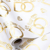 Anniversary Wrapping Paper Roll, Mini Roll, Gold Foil We Still Do Design With Wedding Ring, Elegant Gift Wrap For Wedding, Anniversary, Engagement, Bridal Shower, 17 Inches X 16.4 Feet