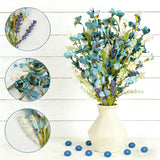 Artificial Spring Floral Picks 6 Pcs, Blue And White Artificial Flower Stems 18 Inch, Spring Flower Stems For Wedding Centerpieces Home Table Decor