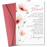 Mothers Day Cards For Mom From Daughter, Son, Kids, Daughter In Law - Mothers Card For Bonus Step Mom - Happy Religious Flowers 1St First Mother'S Day Cards - Single 5.3''X 8'' Folded Card