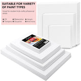 48 Pack Canvas Boards For Painting, 6Pcs Of 4X4, 4X6, 5X6, 6X6, 8X10, 10X10, 9X12, 11X14 Canvas For Painting, Cotton Primed Blank Painting Canvas Panels For Oil, Acrylic, Watercolor