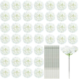 60 Pieces Silk White Hydrangea Artificial Flowers Heads Full Hydrangea Flowers With 100 Pcs Stems Faux White For Wedding Centerpieces Long Fake Bouquet For Home Decor Indoor Garden