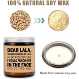 Lala Candle - Lala Gifts From Grandkids - I D Punch Another In The Face - Fun Gag For Her - Mother Day Candle - Lavender Scented Candles 8Oz