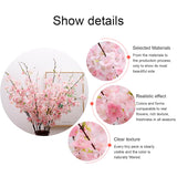 6Pcs Artificial Cherry Blossom Branches Faux Cherry Silk Flowers Vine Tall Stems Artificial Flower For Vase Wedding Home Decor (Dark Pink)