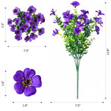 Artificial Flowers For Outdoors, 12 Bundles Fake Daisy Flowers Spring Decor, Uv Resistant Faux Flower Daisy With Eucalyptus For Garden Porch Planter Box (Mix Pink Red Purple Yellow)