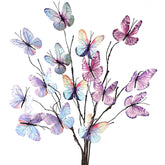 Purple Butterfly Decorations, Silk Butterfly Stems Artificial Willow Branches With Butterflies For Vase Floral Arrangements For Wedding Home Office Party Decoration (Pack Of 3)