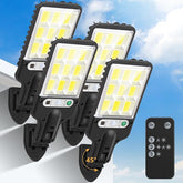 4 Pack 108 LED Solar Street Lights 6500K Motion Sensor Remote IP65 Waterproof Flood Lights
