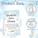 9 Pcs Baby Shower Game Supplies For Blindfold Diaper Changing With Dolls, Blindfolds, Diapers - Changing Race Game Set (Elephant, Blue)