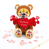 Adorable Teddy Bear Thinking Of You 3D Pop Up Birthday Card, Surprising Present, Thoughtful Keepsake For Couple, Wife And Friends