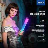Basics 12 Inch Magnetic RGB Light Wand SL30 8W Dimmable Handheld Video Tube Light