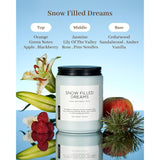 Snow Filled Dreams Winter Large Scented Candles, 19.4Oz 110 Hour Clean Non Toxic Long Lasting Candle Organic Natural Soy Wax Candle Gifts For Women Men