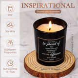 8 Pcs Employee Teacher Appreciation Gifts Scented Candles Gift Set Inspirational Soy Wax Jar Candle For Employee Teachers Presents Thank You Gift For Coworker Women Men, 8 Fragrances (Proud)