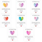 8 Pcs Pocket Hug Resin Heart With Greeting Cards Thinking Of You Gifts, Long Distance Relationship Gifts I Love You For Him Her, Pocket Hugs For Friend Boyfriend Girlfriend Family