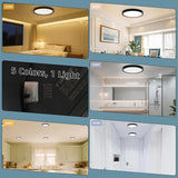 2 Pack 9 Inch Black LED Ceiling Lights 2000LM 5CCT Dimmable Flush Mount Fixtures