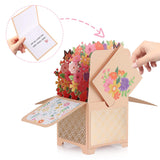 Flower Pop Up Card, Birthday Card For Mom, Wife, Friends, Handmade 3D Bouquet Greeting Cards For Graduation, Get Well, Thank You, Mother'S Day, All Occasion, With Blankcard And Envelope