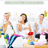 Baby’S First Abc Book Baby Shower Activity & Guest Book Alternative, Alphabet Coloring Book Keepsake Game With 24 Watercolor Pens, Woodland Animal Theme For Baby Shower Or Sprinkle
