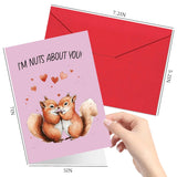 Valentines Day Card For Girlfriend Wife - Funny Valentines Day Card For Girlfriend From Boyfriend, Pun Squirrel Valentine'S Day Cards For Wife Husband, Valentine'S Gifts For Her Wife Girl Friend Boyfriend Husband