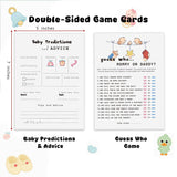 Baby Predictions & Advice Cards For New Parents, Mommy Or Daddy Guess Who Baby Shower Game - 2 Game 40 Pcs Double Sided Cards, Wishes For Mommy & Daddy, Gender Reveal Boy Or Girl