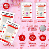 Where Is The Ring Wedding Or Bridal Shower Scratch Off Game, 40 Pack, Fun & Easy Wedding Shower Game For Guests, Engagement Party, Bachelorette Party, And Bride-To-Be Celebration Scratch Off Cards.