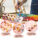 140 Pcs Mini Acrylic Paint Set For Kids Washable Acrylic Paint Strips Bulk With 20 Pcs Painting Brushes For Diy Art And Craft Party Student Classroom Painting Supplies Gifts (Metallic Color)