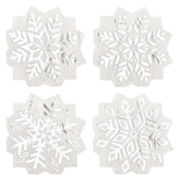 200 Pack Snowflake Paper Napkins Silver Foil Snowflake Disposable Luncheon Napkins For Winter Party Christmas Table Decor, 4 Design
