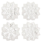 200 Pack Snowflake Paper Napkins Silver Foil Snowflake Disposable Luncheon Napkins For Winter Party Christmas Table Decor, 4 Design