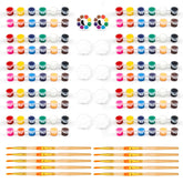 10 Pack Mini Acrylic Paint Set For Kids,12 Colors Washable Acrylic Paint Strips With 20Pcs Painting Brushes & 10Pcs Palette,Watercolor Painting Kit For Adults,Art Gifts For Valentine'S Day Party Favor