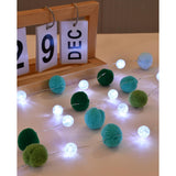 6.56Ft 20 Led 3Aa Battery Powered Globe Crystal Ball Lights With Fluffypom-Poms Fairy Light For Bedroom, Valentine'S Day